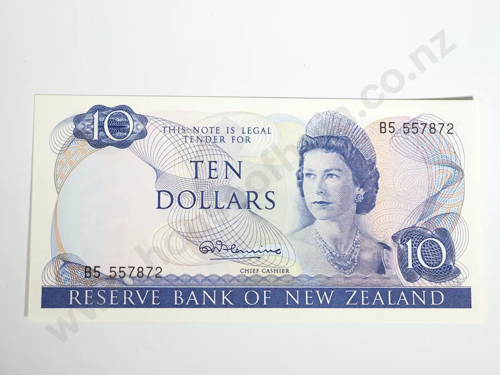 RESERVE BANK OF NEW ZEALAND TEN DOLLARS FLEMING UNC Image 1++
