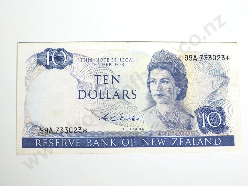 RESERVE BANK OF NEW ZEALAND TEN DOLLARS WILKS STAR F Image 1++