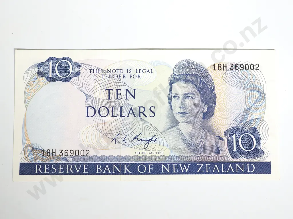 RESERVE BANK OF NEW ZEALAND TEN DOLLARS KNIGHT EF Image 1++