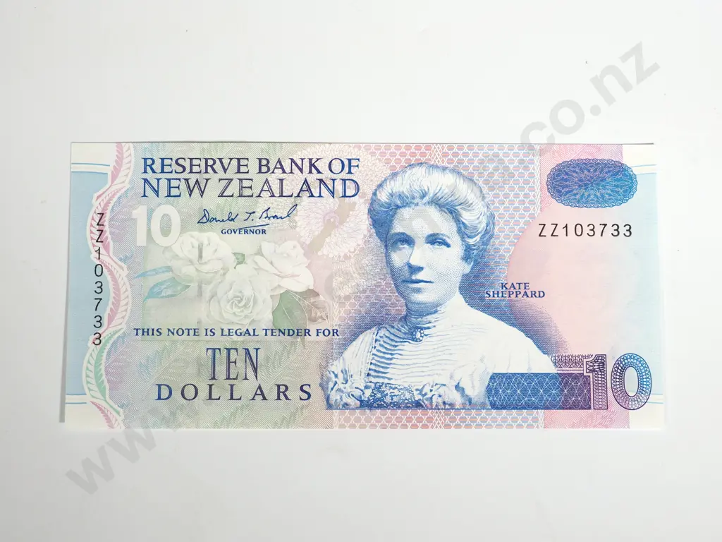 RESERVE BANK OF NEW ZEALAND TEN DOLLARS ZZ BRASH T III UNC Image 1++
