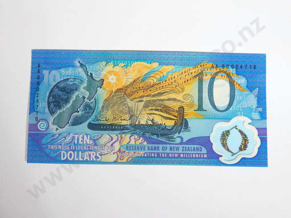 7 X RESERVE BANK OF NEW ZEALAND TEN DOLLARS BRASH T VII 2000 UNC Image 1++