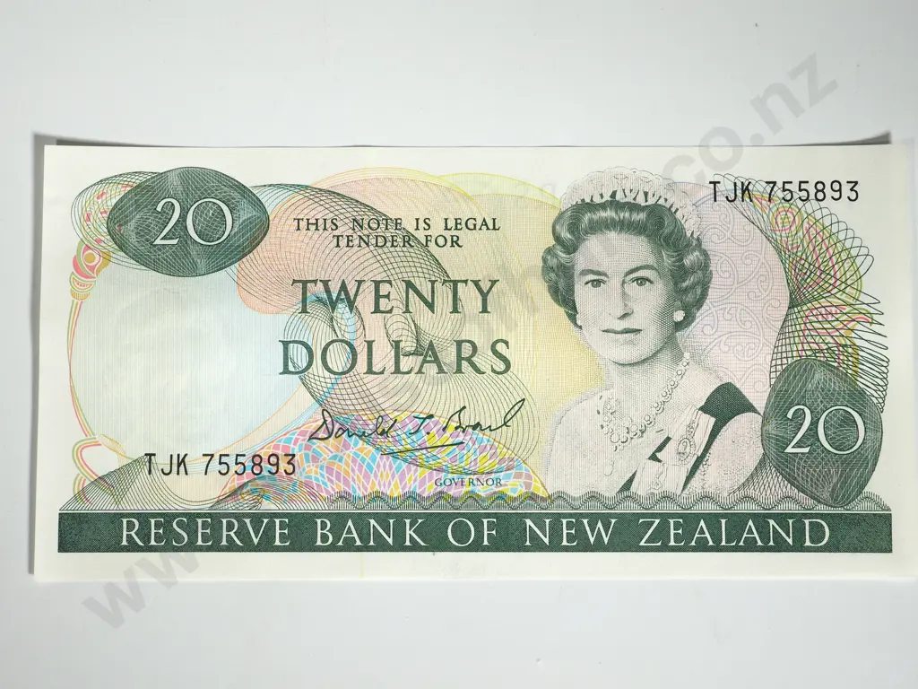 RESERVE BANK OF NEW ZEALAND TWENTY DOLLARS BRASH T 1 UNC Image 1++