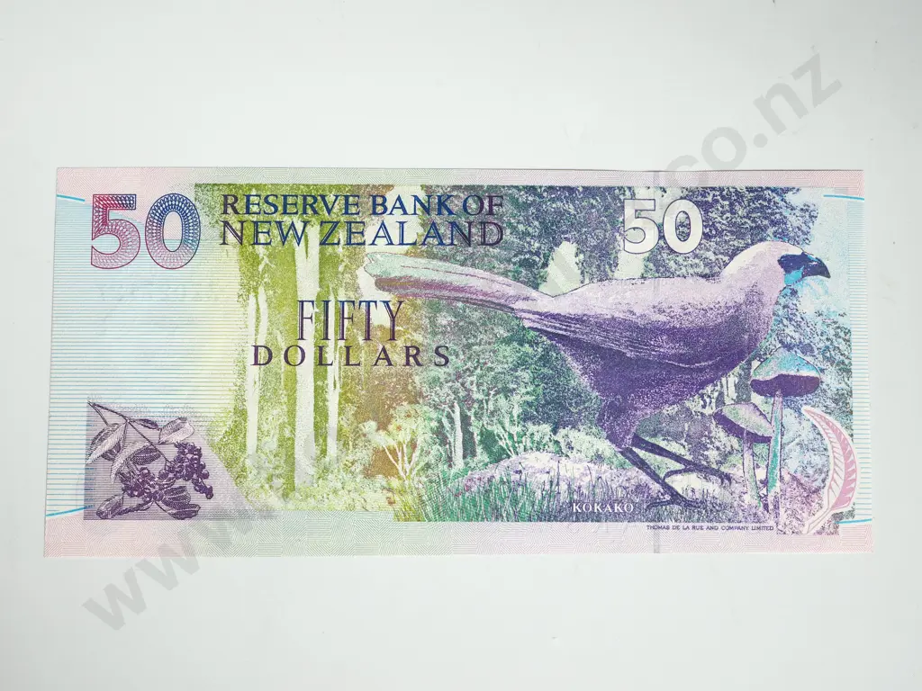 RESERVE BANK OF NEW ZEALAND FIFTY DOLLARS ZZ BRASH T II UNC Image 1++