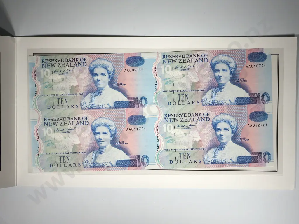 UNCUT BLOCK OF 4 X TEN DOLLARS BRASH T III 1993 Image 1++