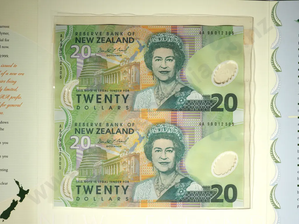UNCUT PAIR OF TWENTY DOLLARS BRASH T IV 1999 Image 1++