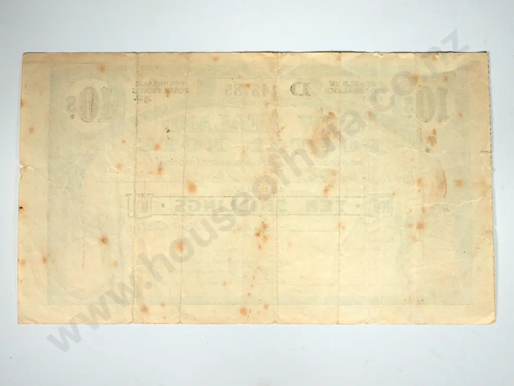 NEW ZEALAND POSTAL NOTE FOR TEN SHILLINGS HAMILTON 1958 Image 1++