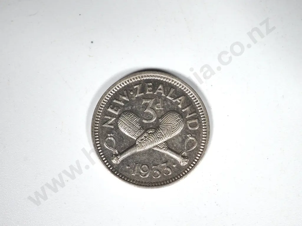 10 X 1933 THREEPENCES EF + Image 1++