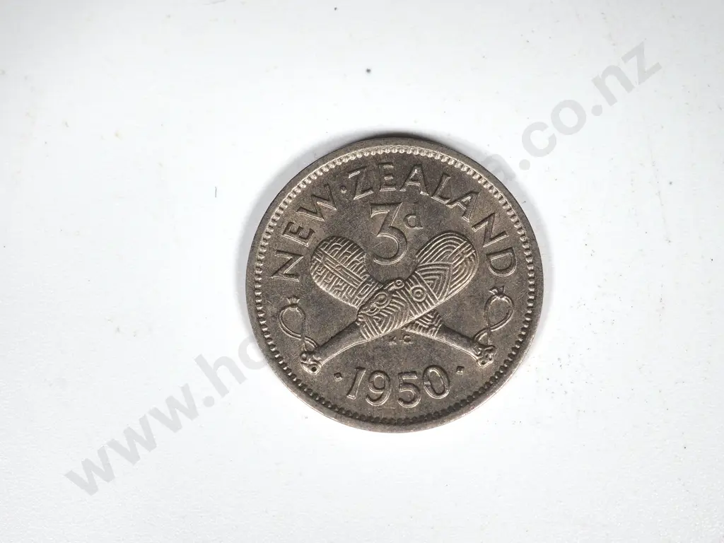 10 X 1950 THREEPENCES VF + Image 1++