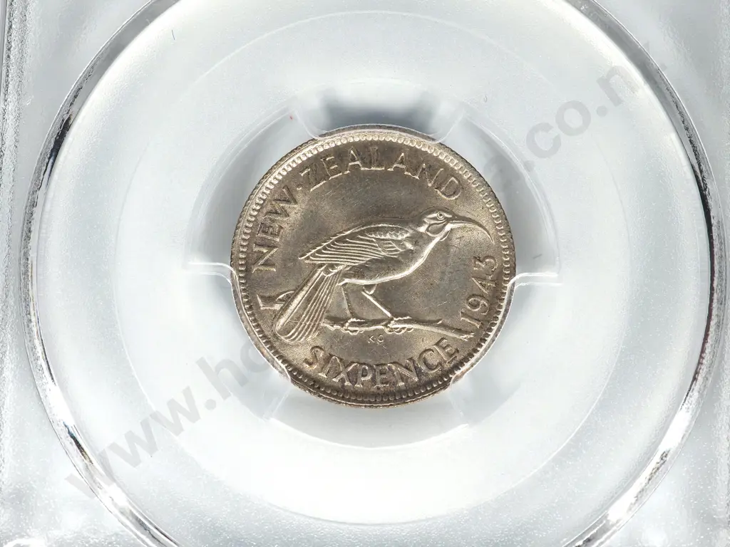 1943 SIXPENCE UNC MS62 Image 1++