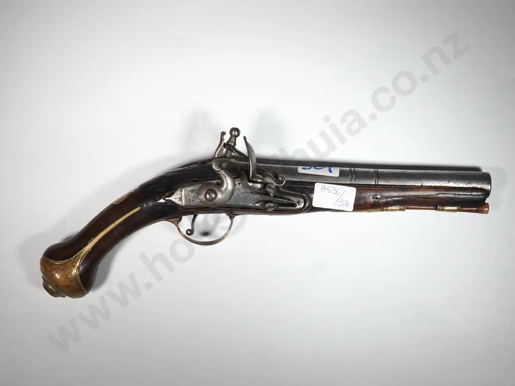 Flintlock Pistol. Brass Mounts. Image 1++