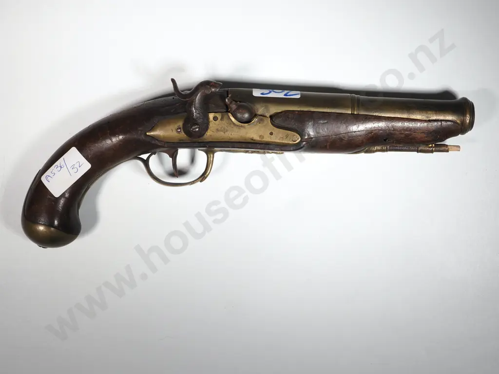 Percussion Pistol. Brass Mounts. Image 1++
