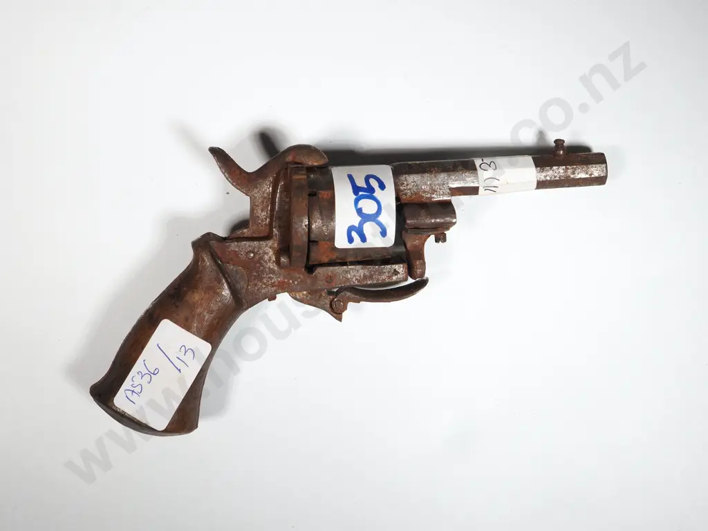 Pinfire Revolver. Folding Trigger. Image 1++