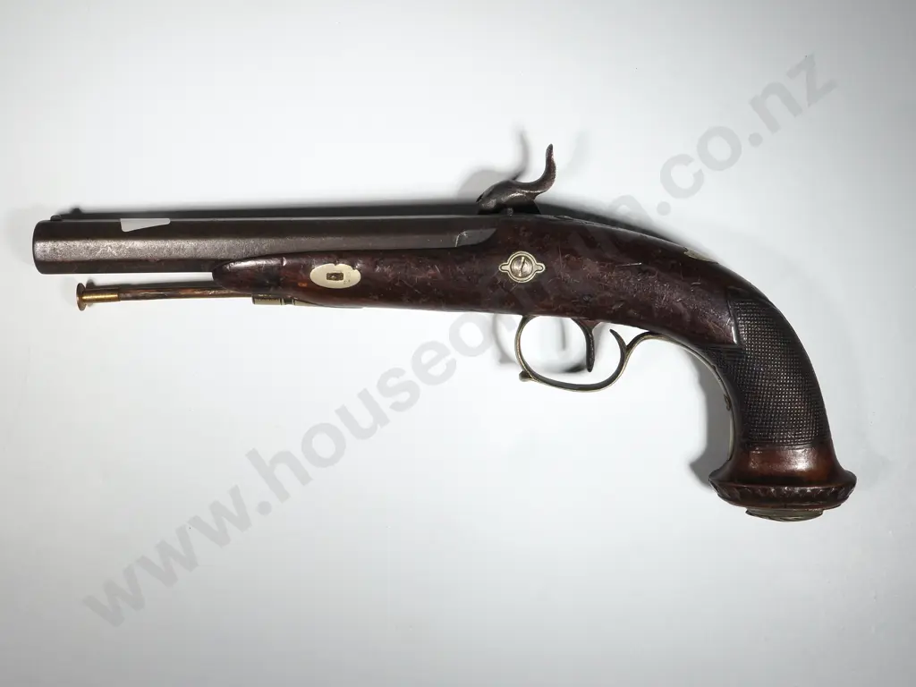 Percussion Pistol. Silver Mounts. Image 1++