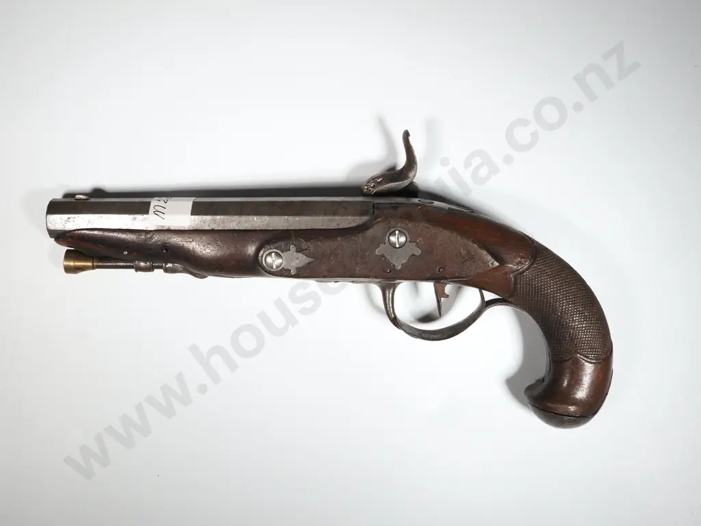 Percussion Pistol. Steel Mounts. Image 1++