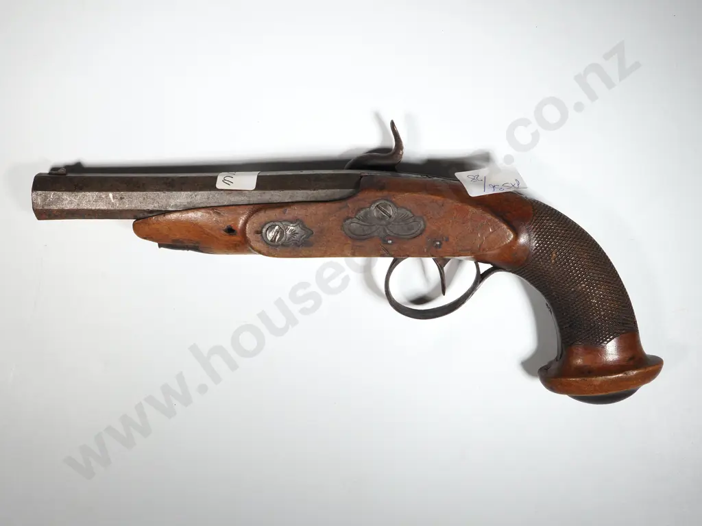 Percussion Pistol. Steel Mounts. Image 1++