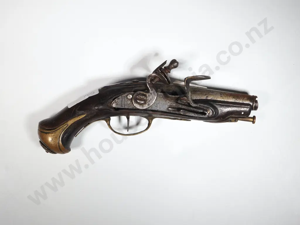 Flintlock Pistol. Brass Mounts. Image 1++
