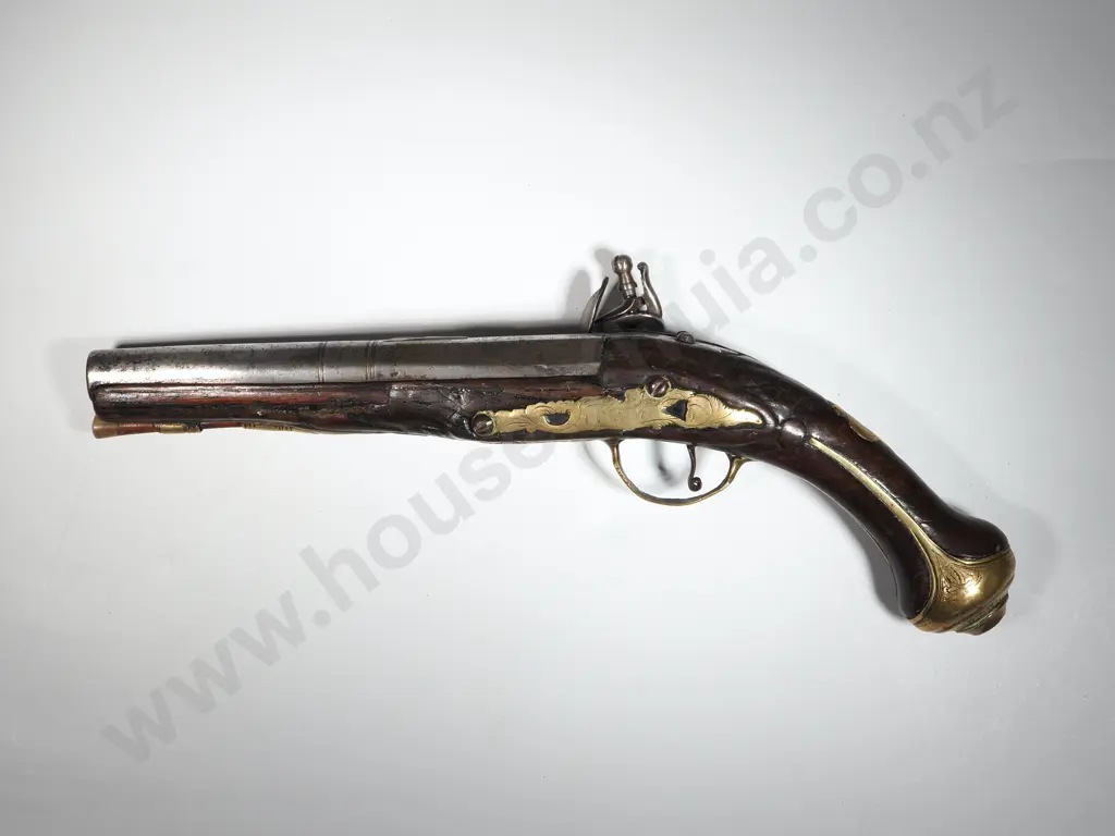 Flintlock Pistol. Brass Mounts. Image 1++