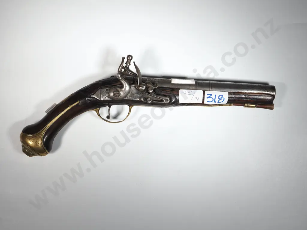 Flintlock Pistol. Brass Mounts. Image 1++