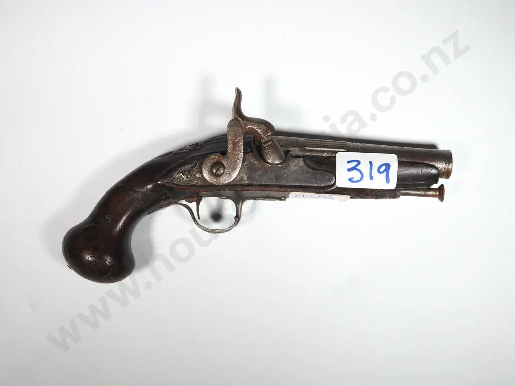 Percussion Pocket Pistol. Silver Mounts. Image 1++