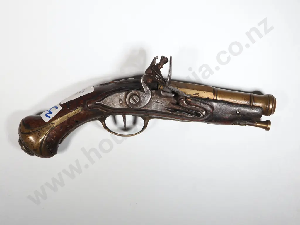 Flintlock Pistol. Brass Barrel & Mounts Image 1++