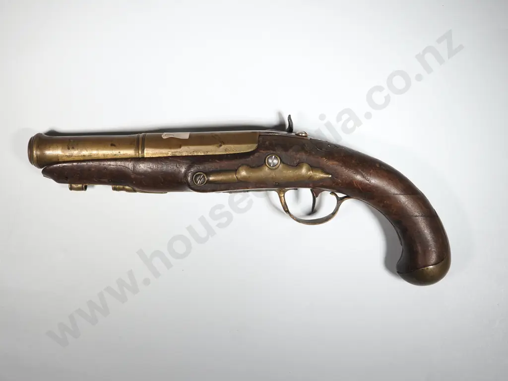Percussion Pistol. Brass Mounts & Barrel. Image 1++