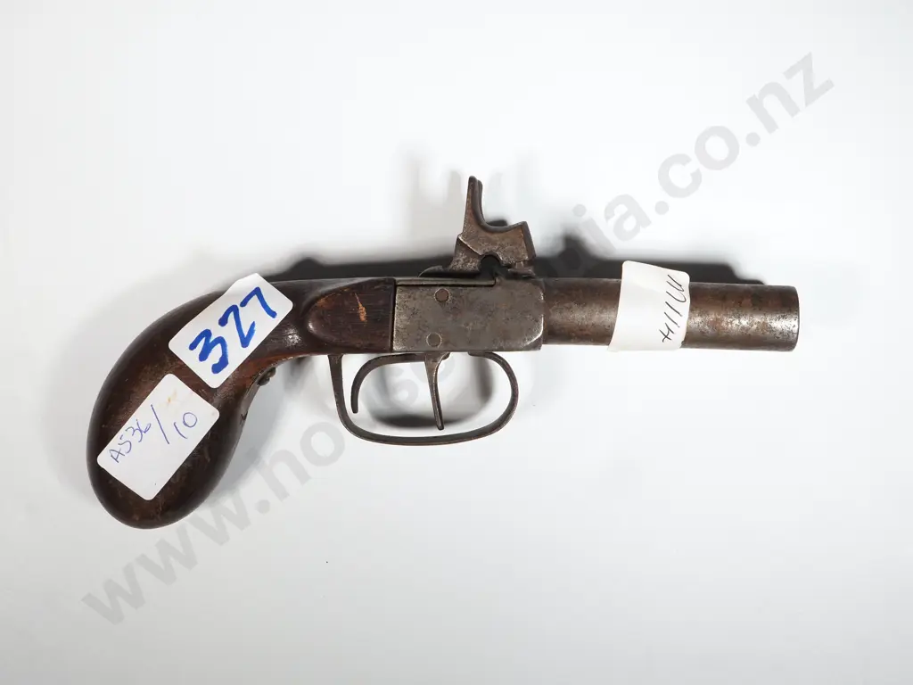 Double Barrel Percussion Pistol. Steel Mounts. Image 1++