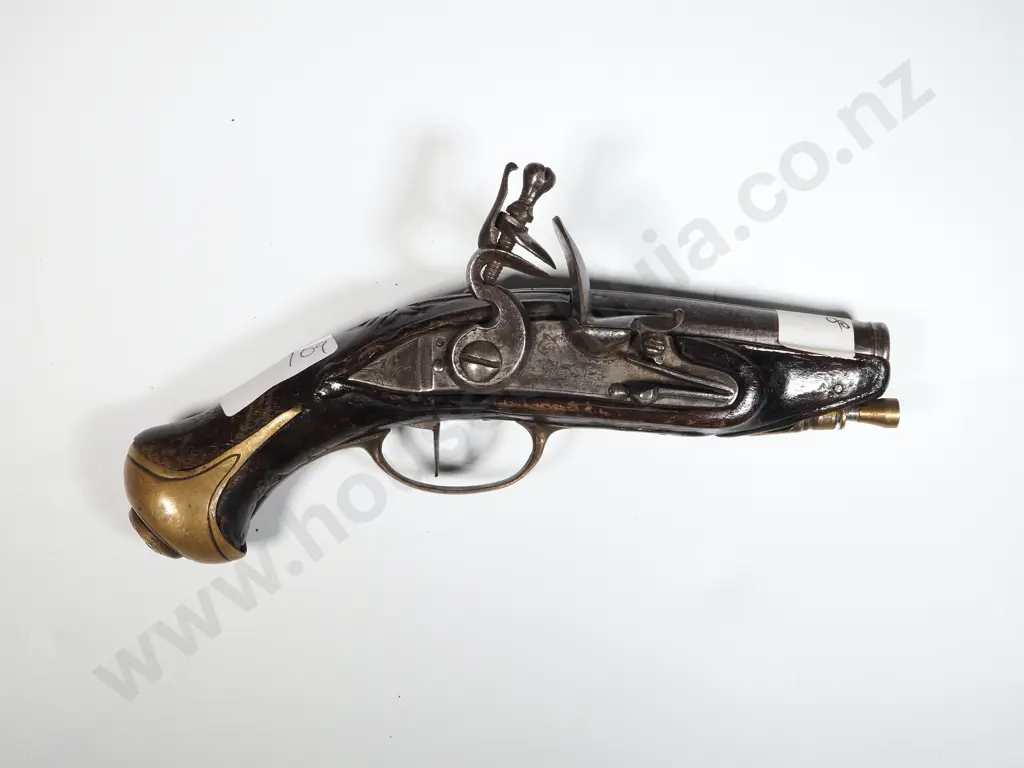 Flintlock Pistol. Brass Mounts. Image 1++