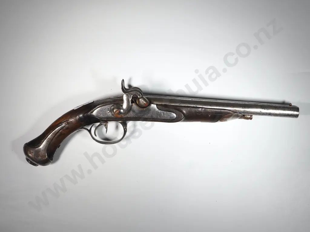 Double Barrel Percussion Pistol. Steel Mounts. Image 1++
