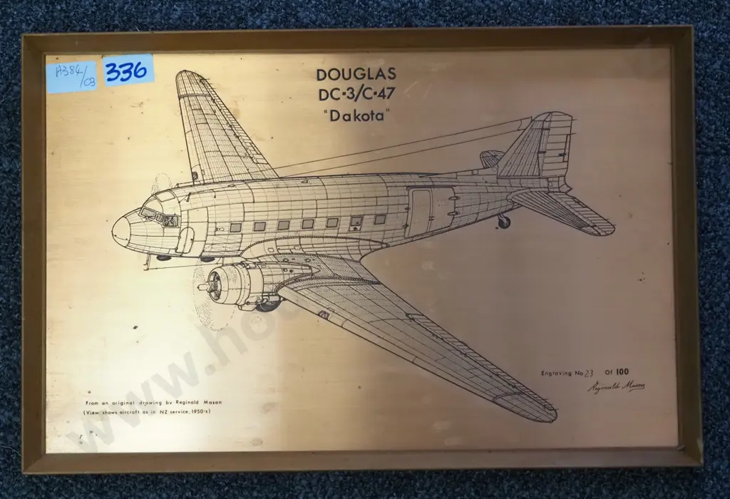 Copper Wall Hanging - Douglas DC-3/C-47. Image 1++