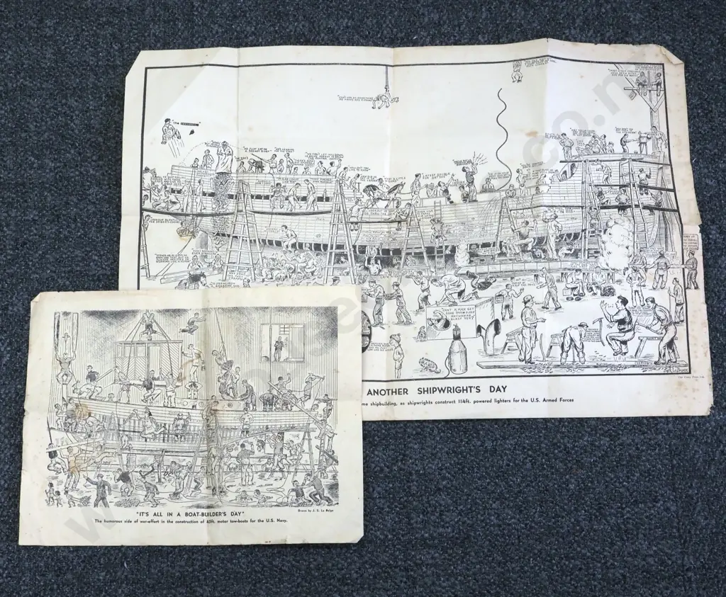 Humorous WWII Shipbuilding Cartoons Image 1++