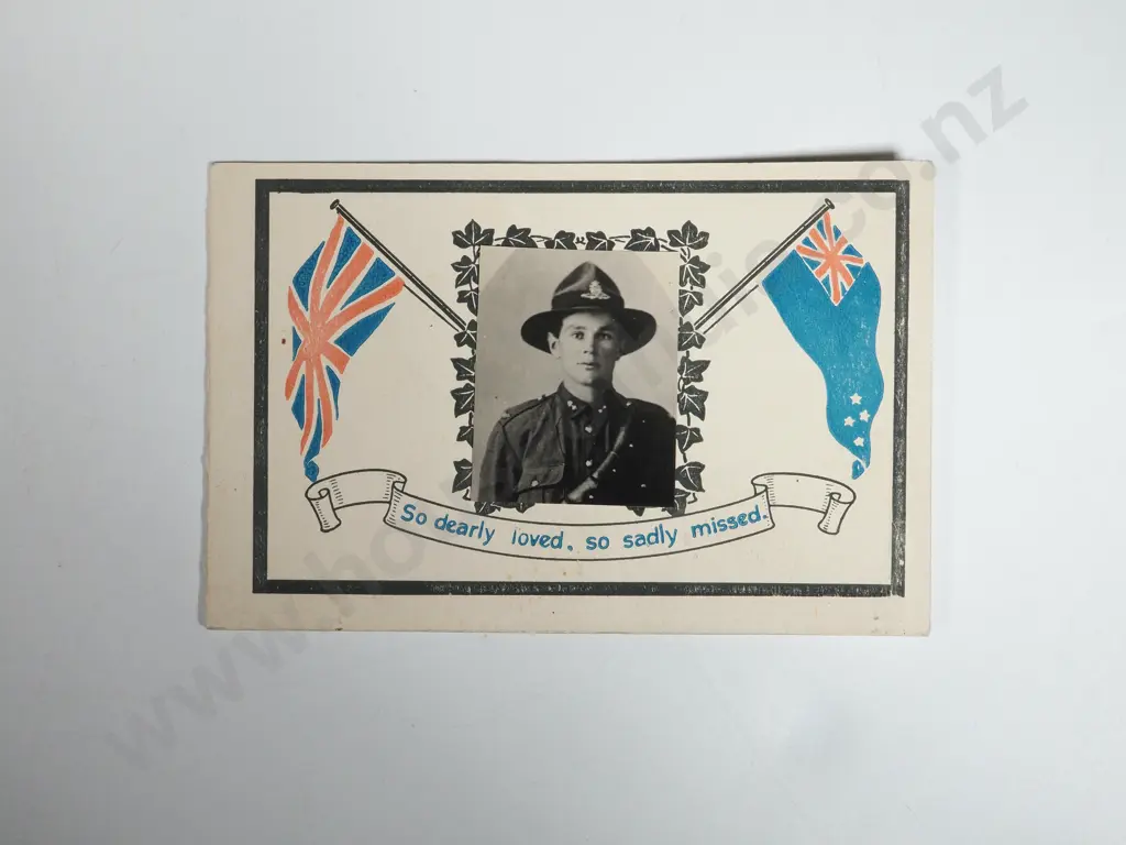 New Zealand Killed in Action Photograph Card - Cornelius Lee Goodwin - 18 August 1918 Aged 20 Image 1++