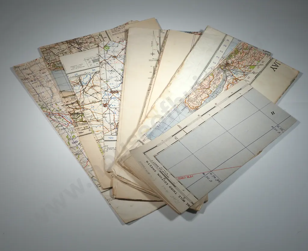 9 WW2 Ordinance Survey Aeronautical Maps of England & Scotland  Image 1++