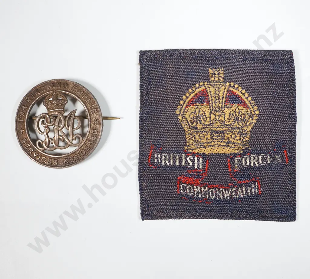 WW1 New Zealand Silver War Badge & Fiji British Forces Commonwealth Cloth Badge Image 1++