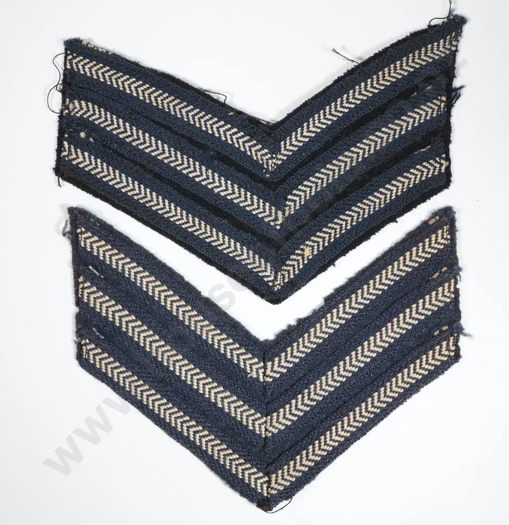 Two WW2 RNZAF Sergents Stripes  Image 1++
