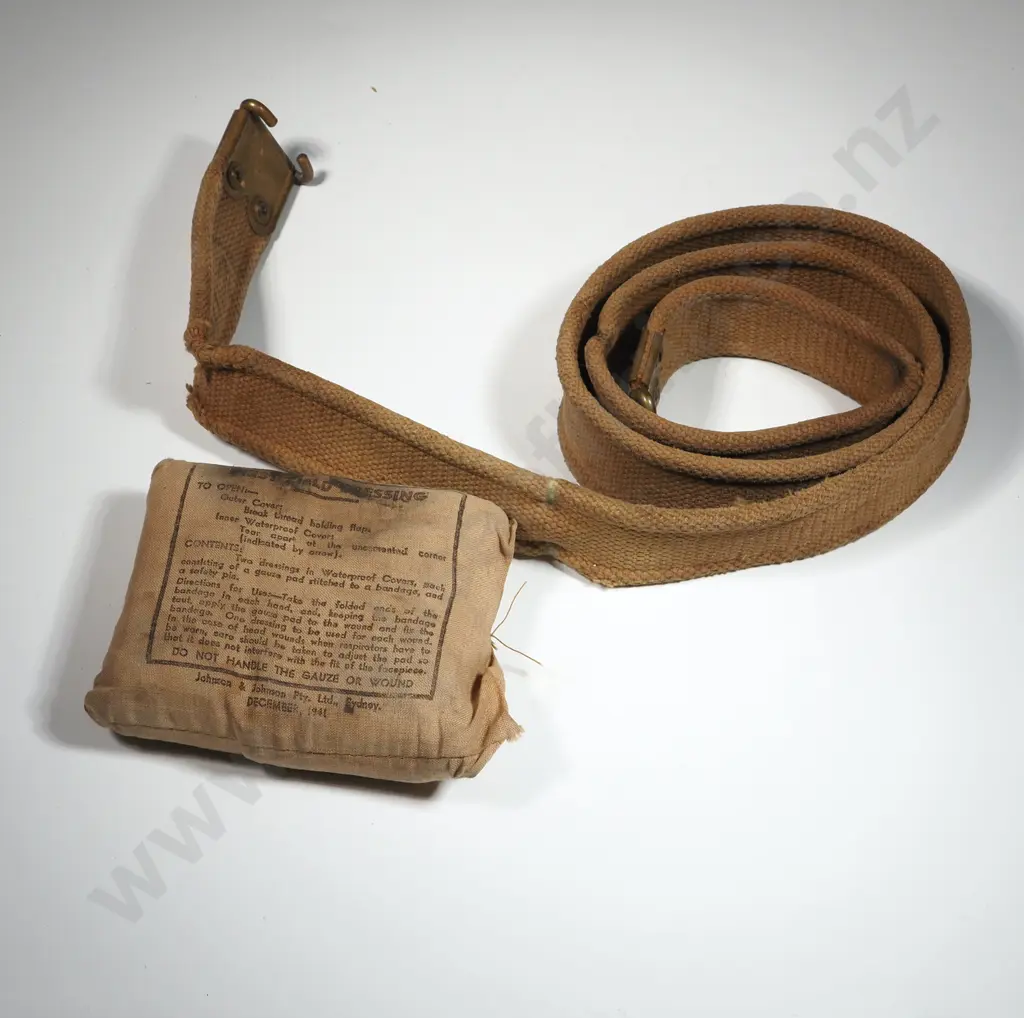 1937 Pattern Rifle Sling, A/F. 1941 First Field Dressing. Image 1++