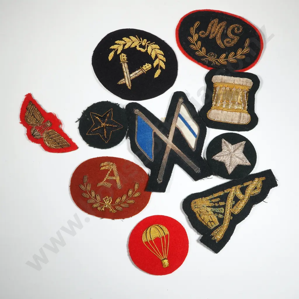 Ten British Military Warrant Officers Bullion Badges. Image 1++