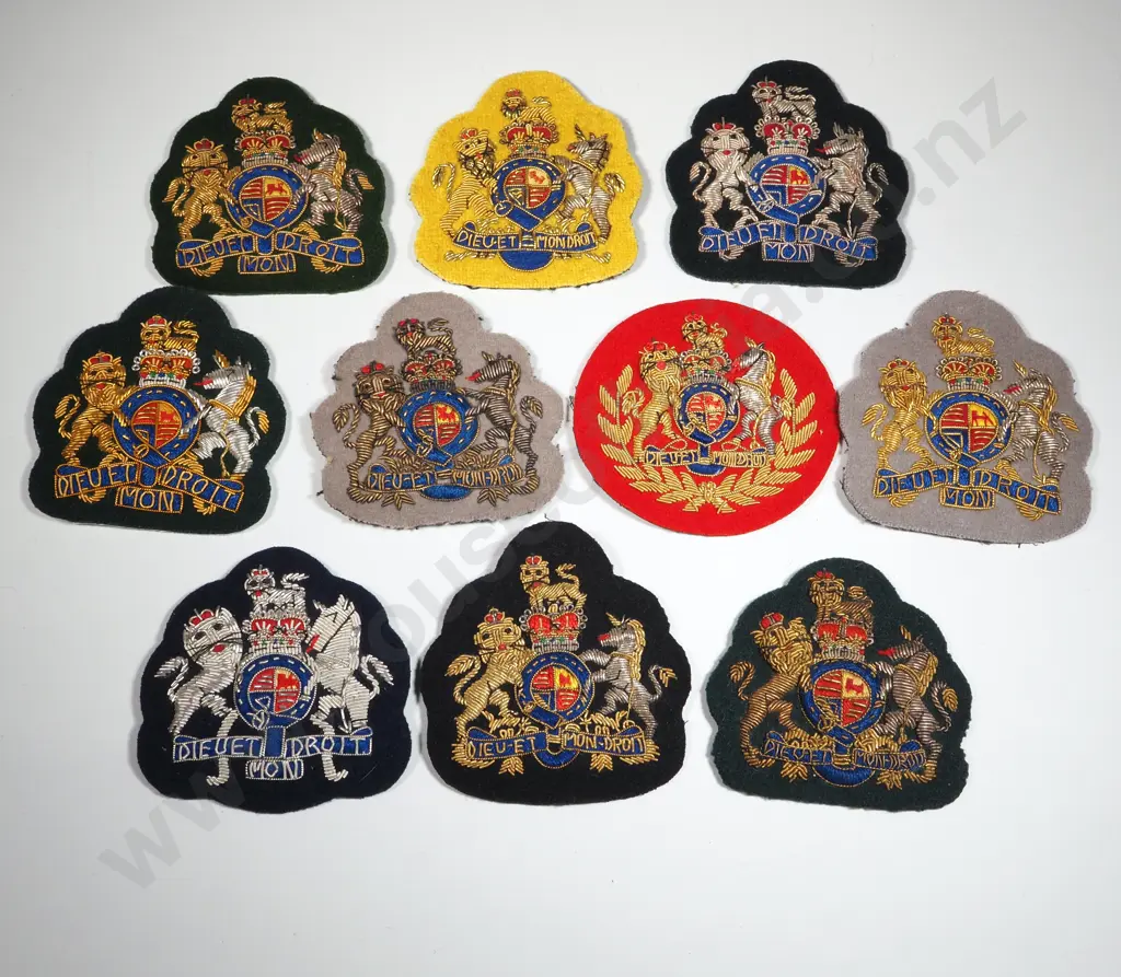 Ten Different British Military Warrant Officers Bullion Badges. Image 1++