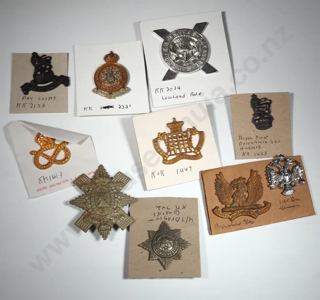 Ten British Military Regimental Badges. Image 1++