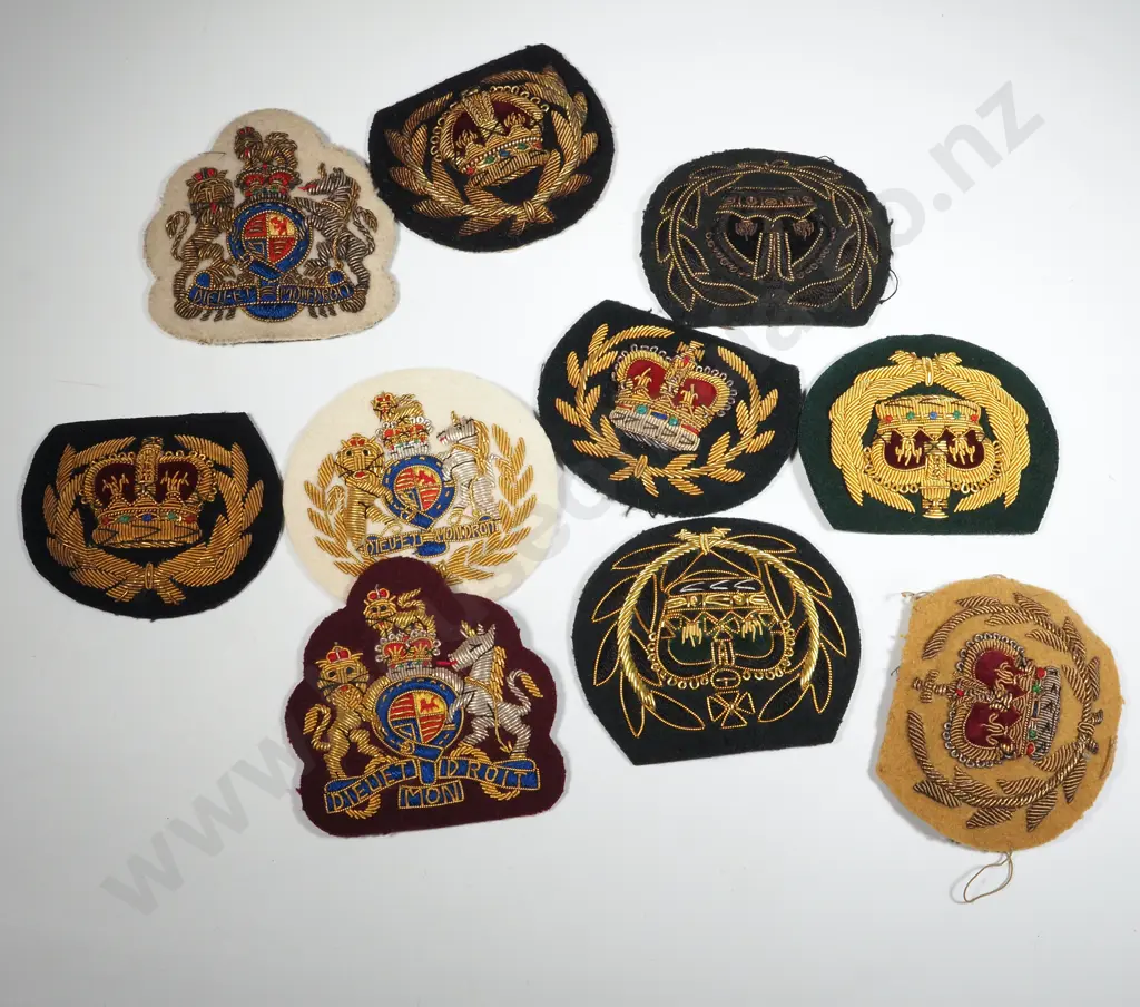 Seven British Military Warrant Officers Bullion Crown & Three Bullion Badges. Image 1++