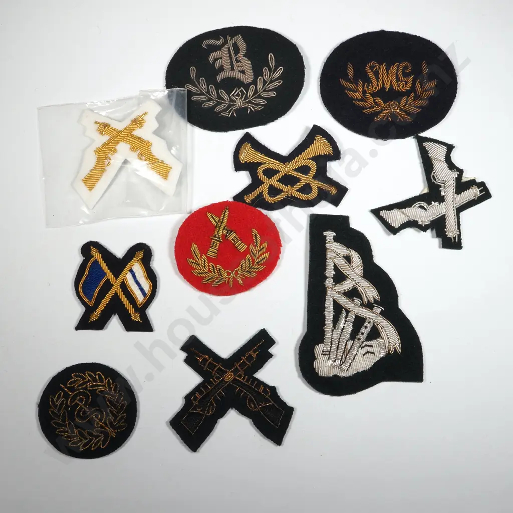 Ten British Military Warrant Officers Bullion Badges. Image 1++