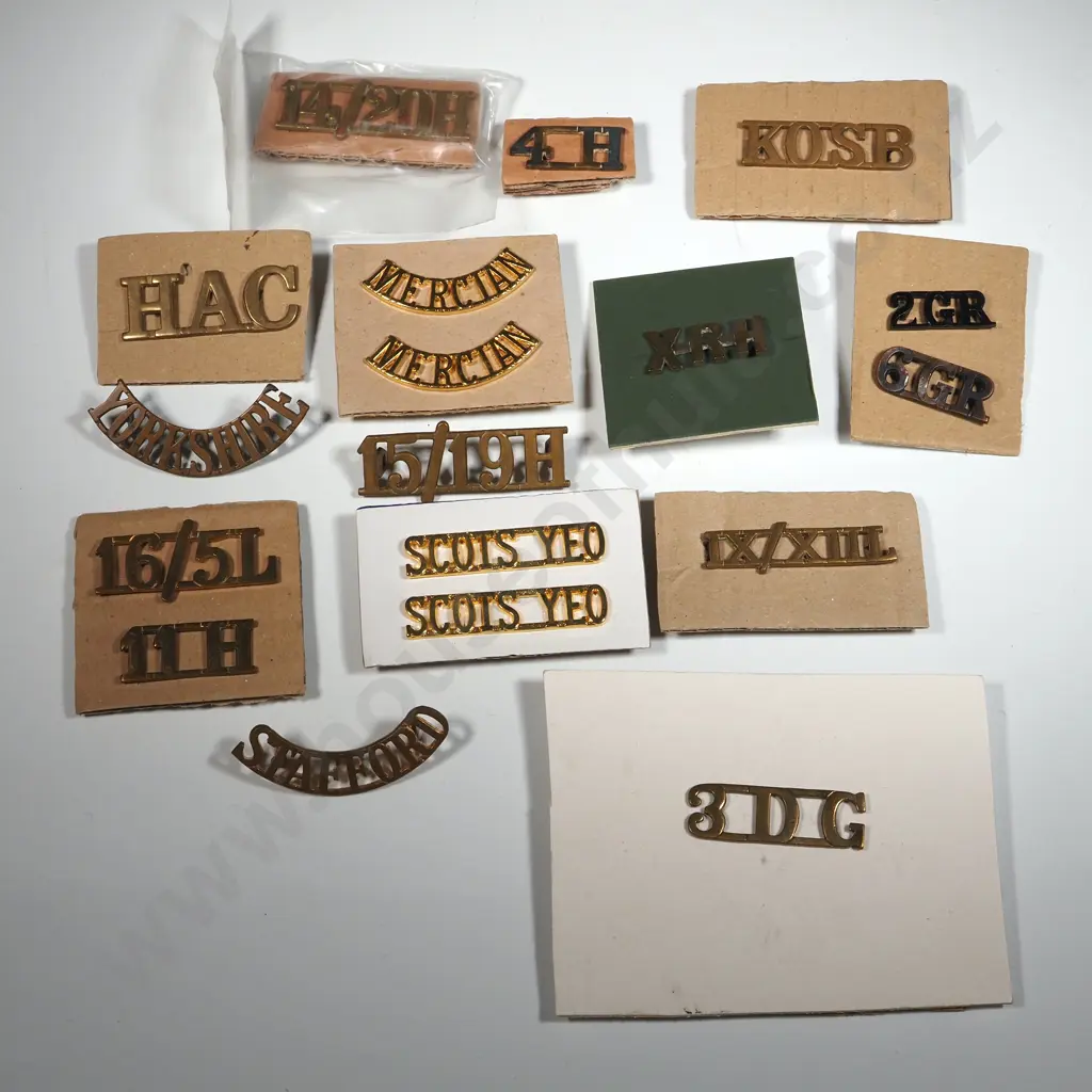 Fourteen British Military Shoulder Titles. Image 1++