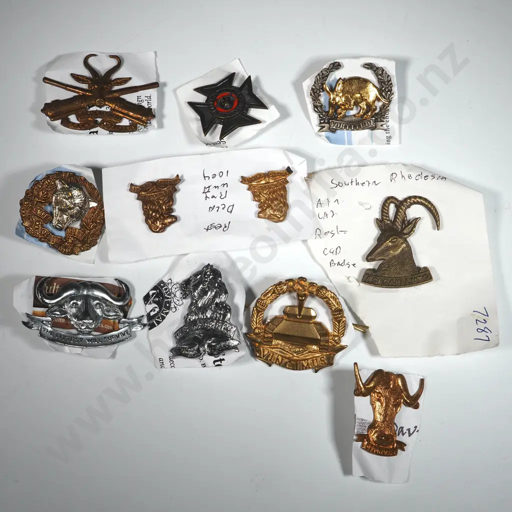 Ten Miscellaneous South African Military Regimental Badges. Image 1++