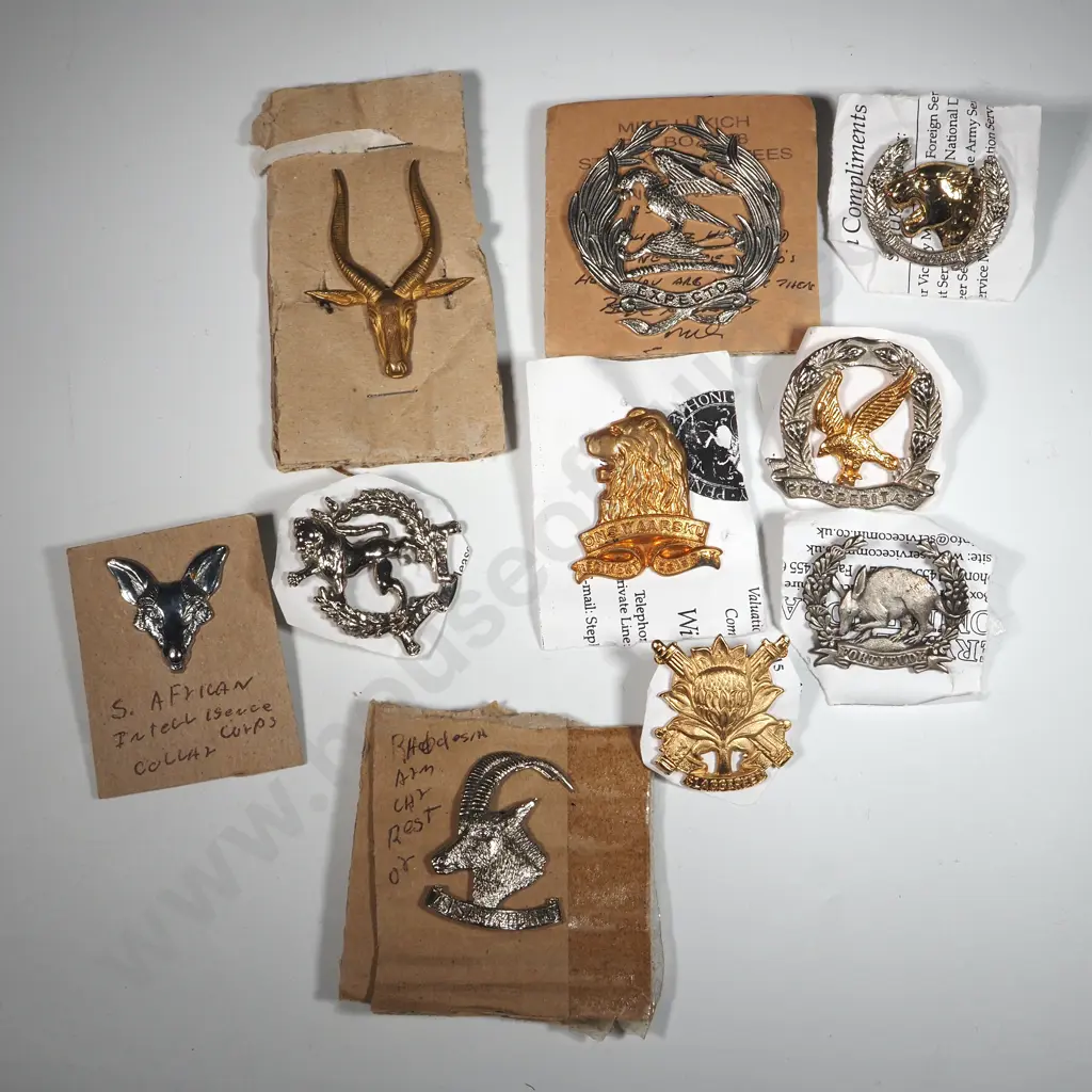 Ten Miscellaneous South African Military Regimental Badges. Image 1++