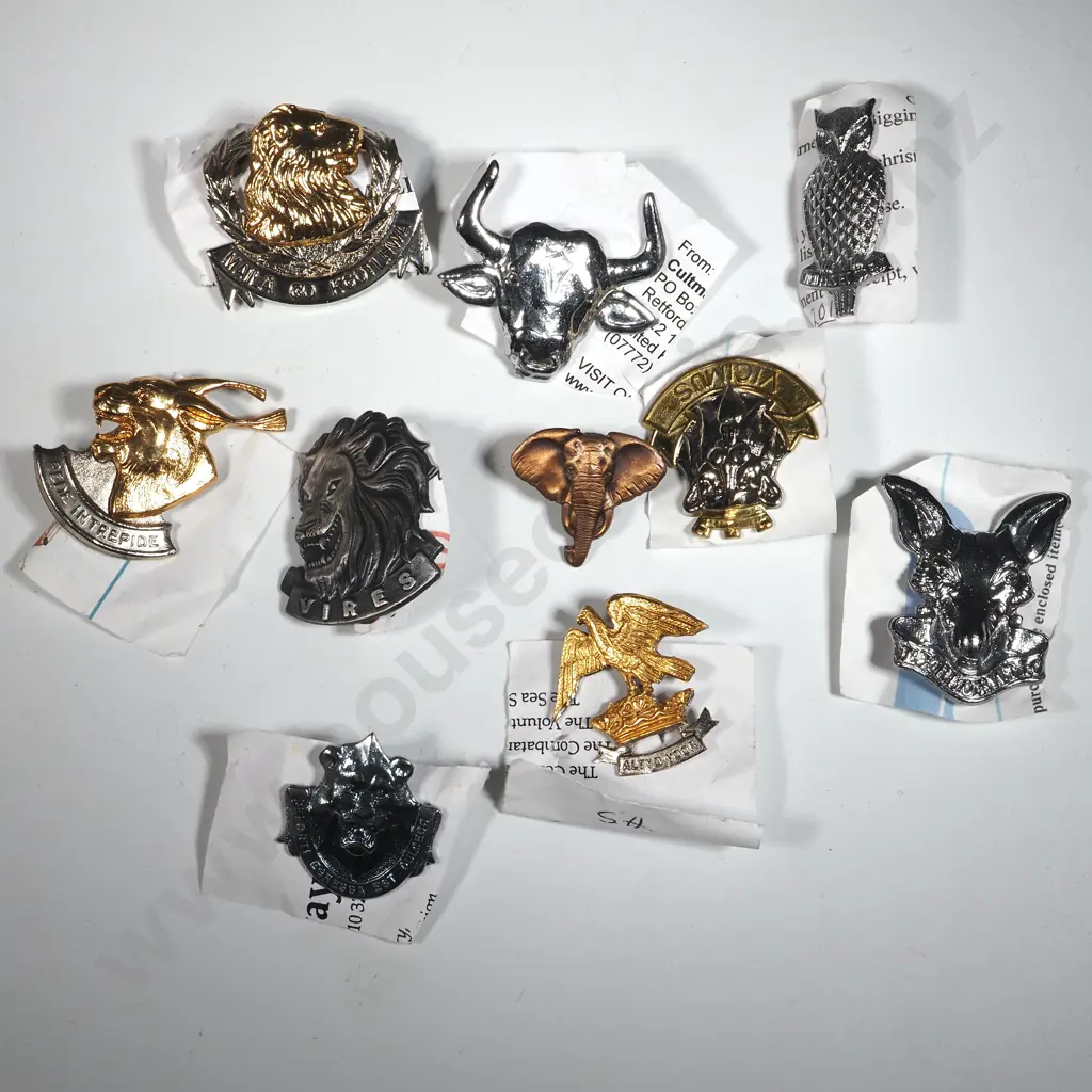 Ten Miscellaneous South African Military Regimental Badges. Image 1++
