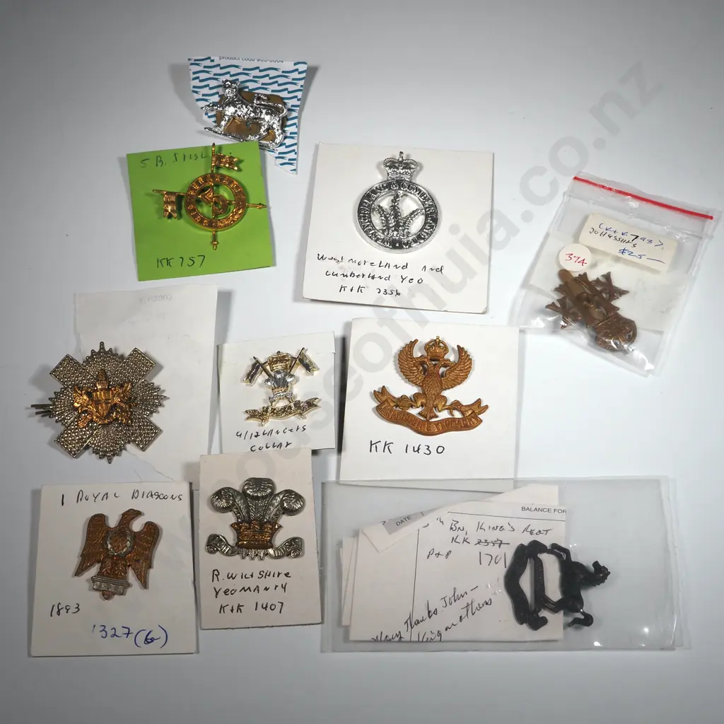 Ten Miscellaneous British Military Regimental Badges. Image 1++