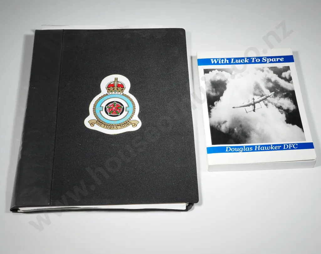 D Hawker DFC. 2004. 'With Luck to Spare'. Folio of Resumes of D Hawker 's WWII Experiences. Image 1++
