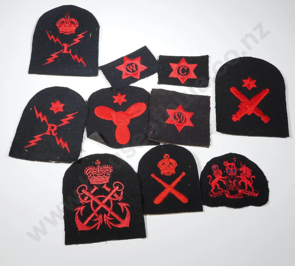 Lot of Ten NZ Navy Woven Trade Patches. Image 1++