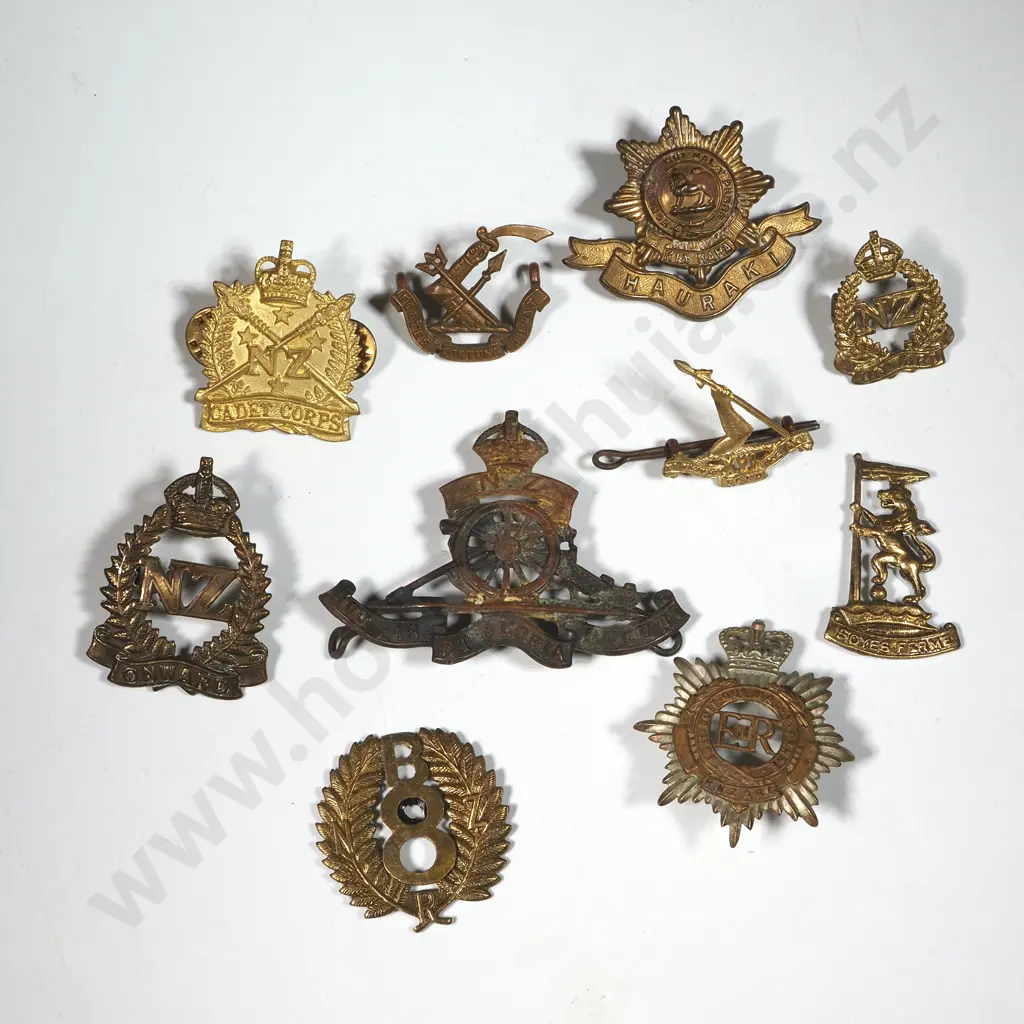 Ten Miscellaneous New Zealand Cap Badges. Image 1++