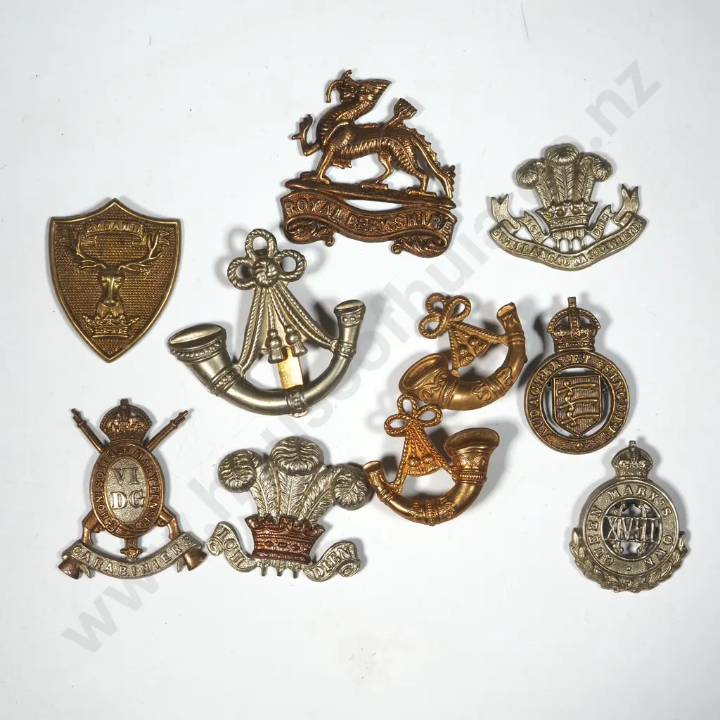 Ten Miscellaneous English Cap Badges. Image 1++