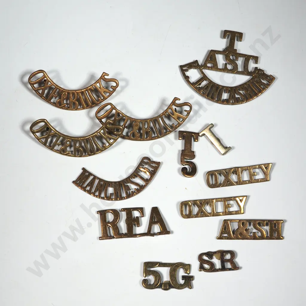 Twelve Miscellaneous English Shoulder Titles. Image 1++